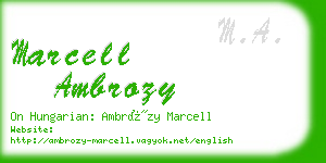 marcell ambrozy business card